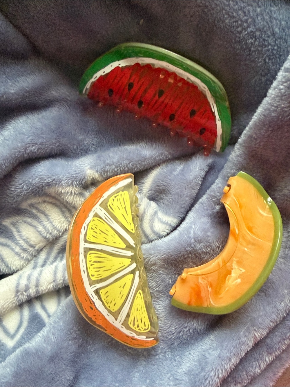 Anthropologie fruit hair clip set